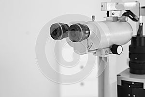Ophthalmic slit lamp at doctor office