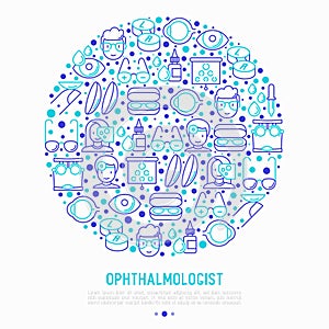 Ophthalmologist concept in circle