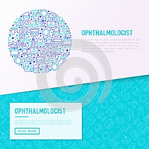 Ophthalmologist concept in circle