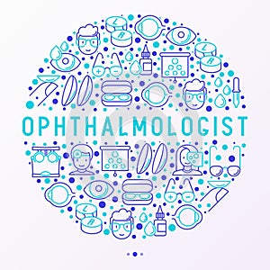 Ophthalmologist concept in circle