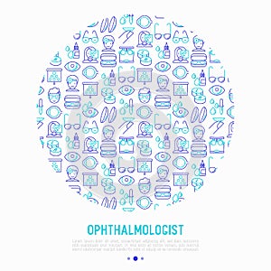 Ophthalmologist concept in circle