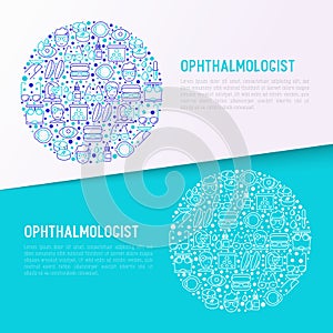 Ophthalmologist concept in circle