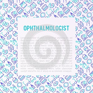 Ophthalmologist concept with thin line icons