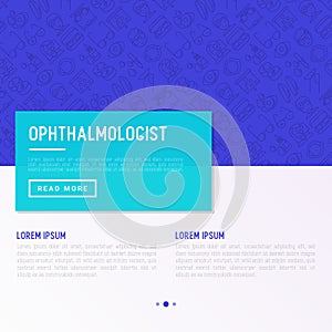 Ophthalmologist concept with thin line icons