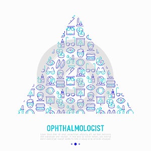 Ophthalmologist concept in triangle