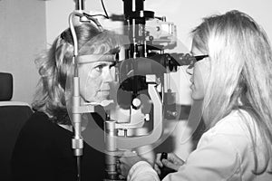 Ophthalmologist conducting an eye examination