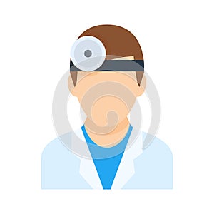 Ophthalmologist doctor male vector icon in flat style