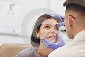 Ophthalmologist Examining Eyes