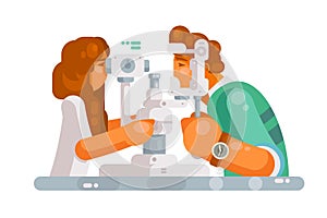 Ophthalmologist Examining Patient