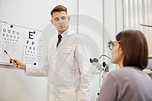 Ophthalmologist at Eye Test Exam