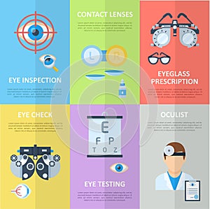 Ophthalmologist or oculist vertical banners