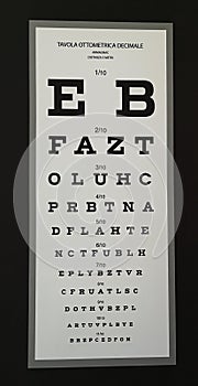 Ophthalmologist optometric table on black background