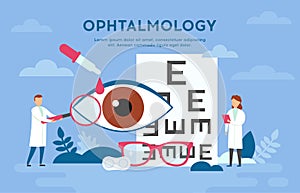 Ophthalmology concept. Eyes health persons concept. Abstract lens view examination checkup.