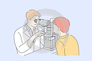 Ophthalmology, medicine, examination concept