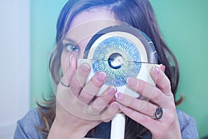 Ophthalmology oculus sample closeup photo
