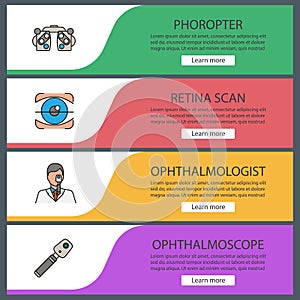 Ophthalmology web banner templates set photo