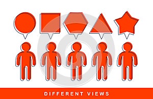 Opinion diversity vector concept, different perspectives metaphor. photo