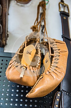 Opinki or tsarvuli. Traditional peasant shoes