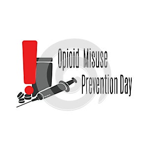 Opioid Misuse Prevention Day,  silhouette of dangerous drugs for themed banner