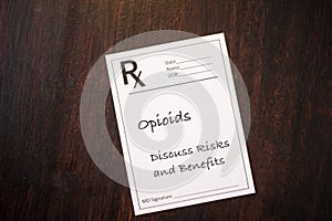 Opioid Prescription - discuss risks and benefits