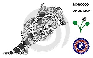 Opium Addiction Morocco Map Mosaic