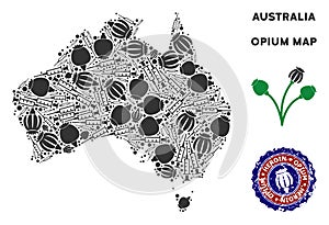 Opium Drugs Australia Map Collage
