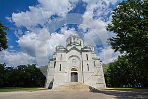 Oplenac Mausoleum in Topola, Serbia. This church host the remains of the Yugoslav kings of the Karadjordjevic dynasty photo