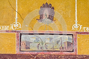 Oplontis - Decoration with a landscape on the walls of the calidarium