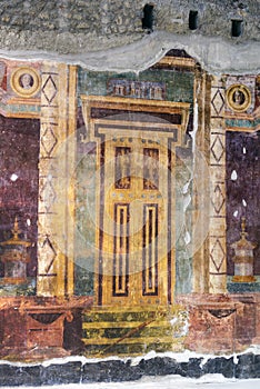 Oplontis Villa of Poppea - Atrium, decoration with a fake door