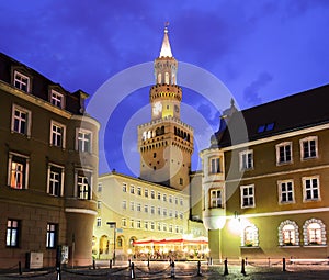 Opole city in the night