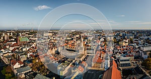 Opole, panoramic aerial view of city