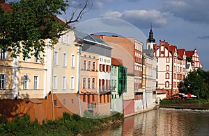 Opole, Poland: Houses on River Oder