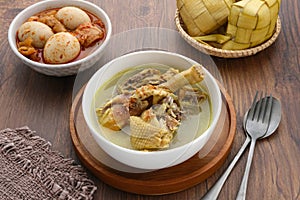 Opor Ayam, Ketupat and Sambal Goreng is Indonesian traditional food.