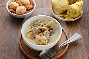 Opor Ayam, Ketupat and Sambal Goreng is Indonesian traditional food.