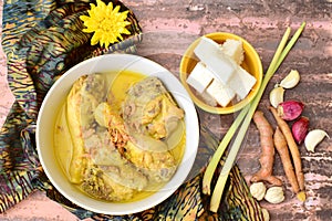 Opor Ayam with Lontong, Indonesian cuisine photo