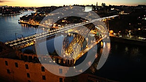 Oporto aerial by night