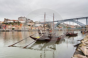 Oporto, Portugal, Europe. Postcard from the picturesque city of Porto, amazing travel destination in Portugal. View to the histori