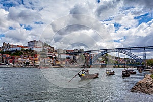 Oporto, Portugal, Europe. Postcard from the picturesque city of Porto, amazing travel destination in Portugal. View to the histori