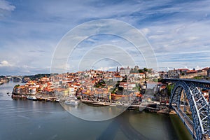 Oporto, Portugal, Europe. Postcard from the picturesque city of Porto, amazing travel destination in Portugal. View to the histori