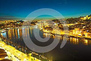 Oporto skyline night