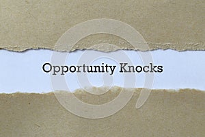 Opportunity knocks on paper