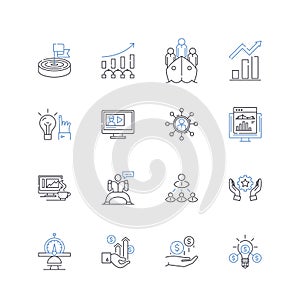 Opportunity and Potential line icons collection. Potentiality, Prospects, Fortuity, Scope, Advantage, Openness, Chance photo