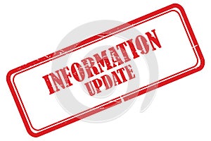 information update stamp on white