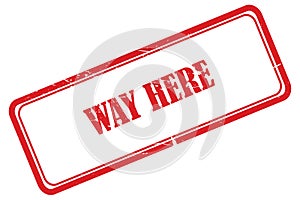 way here stamp on white