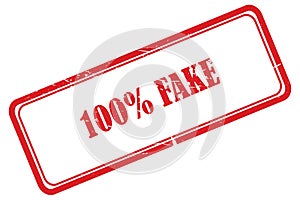 percent 100 fake stamp on white