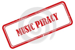 music piracy stamp on white
