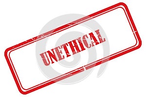 unethical stamp on white