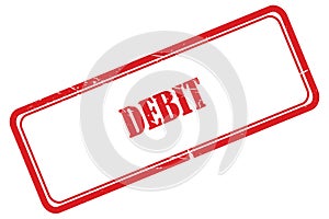 debit stamp on white