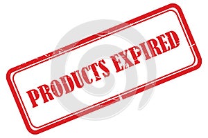 products expired stamp on white