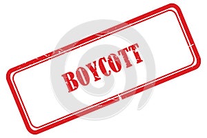 boycott stamp on white photo
